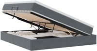vidaXL Opbergbed met matras Donkergrijs 180 x 200 cm Fluweel
