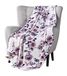 VCNY Home Decoratieve deken: zachte pluche levendig roze bloemenaccent voor bank of bed, gekleurd: blush roze paars marineblauw grijs wit
