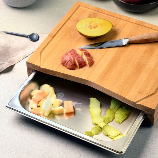 Kesper FSC® Bamboe Houten Snijplank met 1 RVS Lade