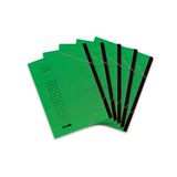 ELBA 400002025 File Folder Chic Pack van 5 A4 7 compartimenten met lege tabbladen karton in groen, verpakking van 5