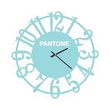 Homemania Wandklok Lens - Wanddecoratie, rond, voor woonkamer, keuken, kantoor, blauw, wit, metaal, 40 x 0,15 x 40 cm