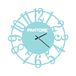 Homemania Wandklok Lens - Wanddecoratie, rond, voor woonkamer, keuken, kantoor, blauw, wit, metaal, 40 x 0,15 x 40 cm