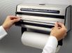 Unbranded Drieweg-dispenser voor aluminiumfolie en keukenpapier, roestvrij staal, zilver/zwart