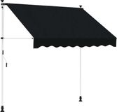 vidaXL Handmatig uitschuifbare luifel Zwart 300 cm