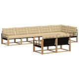 vidaXL - Buiten - bank - set - 8 - st - Wit - en - Beige