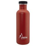 Laken Uniseks – zeer robuuste roestvrijstalen fles voor volwassenen, 1 l, rood