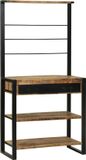vidaXL Keukenrek bruin en zwart 80 x 40 x 160 cm massief mango hout