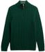 Superdry - Biologisch Katoenen Klassieke Kabel Halve Rits Trui - Heren - Forest Green - Maat M