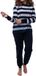 Ammann Dames pyjama Night & Home blauw gestreept lange mouw 100% Katoen maat 38