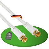 conecto 1m SAT-antennekabel, coaxkabel - stekker naar stekker, wit, 1,00 m