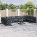 Prolenta Maison Exclusive - Tuinset met 11 delen, zwarte aluminium tuinstoelen
