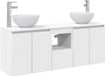 vidaXL Ensemble de meubles de salle de bain 3 pièces Blanc 129 x 41 x 80 cm Bois traité