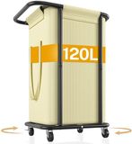 Merkloos Waswagen - Met Afneembare Zeildoek Tas & Robuust Metalen Frame - Voor Badkamer, Wasruimte & Slaapkamer - Beige