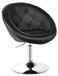 Tabouret de bar avec dossier - Tabouret de bar réglable en hauteur - Pivotant à 360° - Revêtement en similicuir - Pied en métal chromé - Convient pour bar de cuisine et bar à domicile - Noir