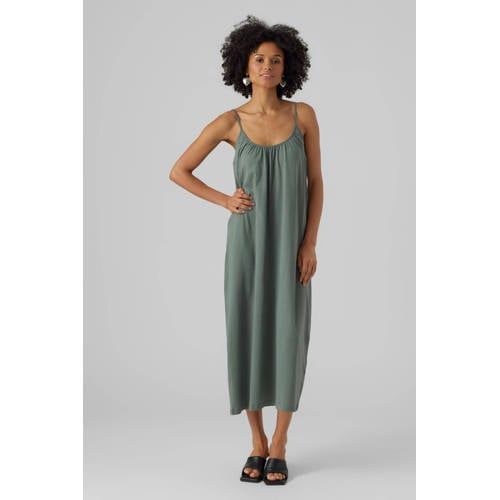 VERO MODA VMLUNA Dress with Pleats - Green