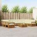 vidaXL - Hoek loungeset - 9 zitplekken - Massief Acacia Hout - Natuurlijk en Crème