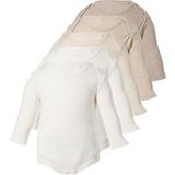 LUPILU® Lot de 5 bodys bébé (blanc/beige, 6-12 mois)
