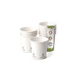 GREENBOX Biologische koffiemok, karton, composteerbaar en biologisch afbreekbaar servies, drinkbeker, kartonnen wegwerpkoffiebeker met pictogrammen, 50 stuks, 100 ml