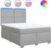 vidaXL Boxspring met matras - stof - lichtgrijs - 140x200 cm