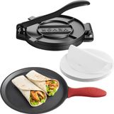 Vevor Tortilla Press Taco Chapati Maker Deegmaker met Handvat 25cm Grijs Ijzer