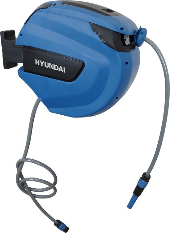 Hyundai Hyundai wandslangenbox / wandslanghaspel / wandslanghouder / muurhaspel - 30 meter x 12,5 mm - inclusief 4-delige tuinsproeiset