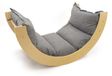 Coussin d'arche d'escalade - Arche d'escalade Montessori 2-en-1 - Rocking chair - Couleur bois - Gris chiné - Dès 24 mois