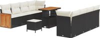 vidaXL - Banc de jardin - Ensemble - 11 - pièces - 10 - Sièges - Noir - et - Crème