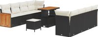 vidaXL - Banc de jardin - Ensemble - 11 - pièces - 10 - Sièges - Noir - et - Crème