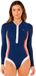 Rip Curl Surf Stripe Shorty à manches longues et fermeture éclair sur le devant pour femmes Bleu XS Femme