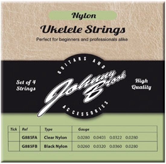 Johnny Brooks Set van 4 Nylon Ukulele Snaren