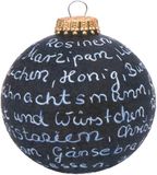 Stern Fabrik Krijt/krijtbord Kerstbal - incl. krijtje - 8 cm - Kunststof - Zwart