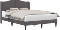 vidaXL Bedframe met hoofdeinde, grijs, 160 x 200 cm, kunstleer