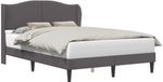 vidaXL Bedframe met hoofdeinde, grijs, 160 x 200 cm, kunstleer
