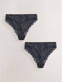Next - Dames - Set van 2 kanten slips - Zwart