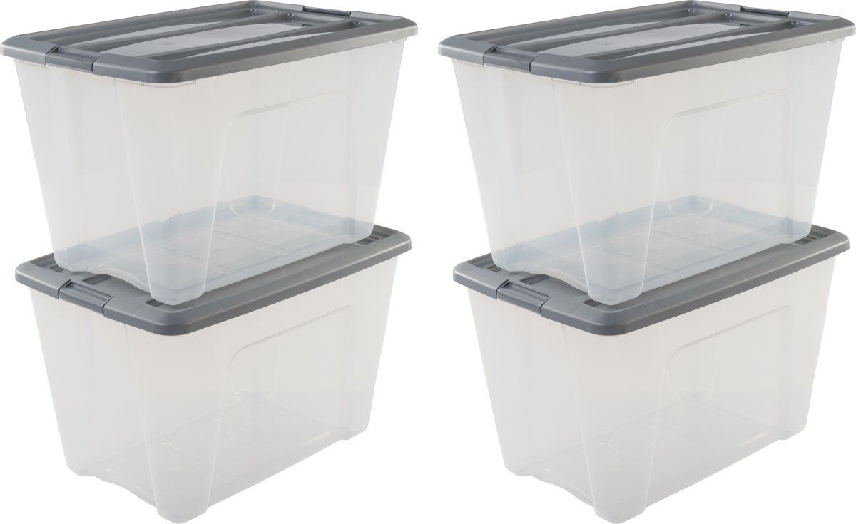 IRIS OHYAMA New Topbox Opbergbox - 4 stuks - 60 liter - kunststof