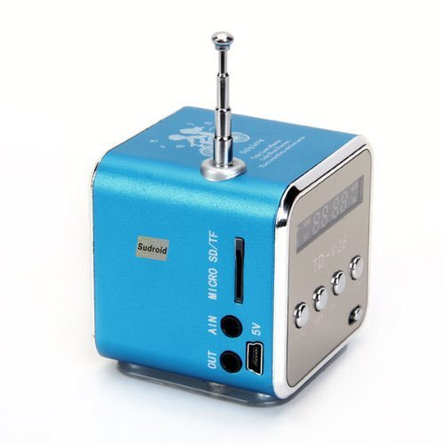 Ziho Generic TD-V26 draagbare digitale mini-muziekspeler met Micro SD/TF/USB en FM-radio, blauw 4,3 centimeter blauw