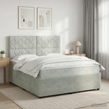 vidaXL Boxspringbed met matras Lichtgrijs 160 x 200 cm Fluweel