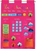 Ludi Educatieve Kalender Roze - Stoffen Wandkalender voor Kinderen