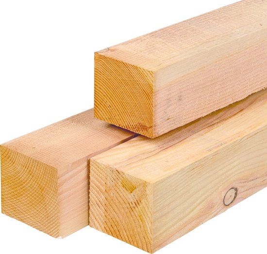 Merkloos Douglas paal 120 x 120 | 12.0x12.0x500cm fijnbezaagd