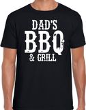 Bellatio Decorations Dads bbq en grill t-shirt zwart - barbecue cadeau shirt voor heren - verjaardag / vaderdag kado L
