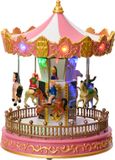 Lumineo Kerstdorp Draaimolen - Draaiend - Met Verlichting - 23,5 cm - Kermis