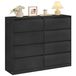 VASAGLE Commode met 8 Lades, Opbergkast, 119,4 x 40,3 x 97,5 cm | Houten, voor Kleding, voor Slaapkamer en Woonkamer, Zwart, KAILYN Collectie LTS618BE01