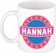 Bellatio Decorations - Hannah voornaam - koffiemok - beker - wit/roze - 300 ml