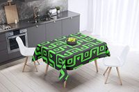 Bonamaison Tafelkleed, Anti-Mold, Sneldrogend, Waterdicht, 100% Polyester Tafellaken, Neon groene rook, 140 x 140 Cm