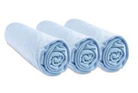 Easy Dort Hoeslaken, bamboe, voor babybed, 60 x 120 cm, hemelsblauw, 3 stuks