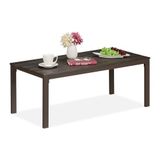 Relaxdays Lage tuintafel, weerbestendig, ook voor terras, balkon, 39 x 98 x 48 cm, bruin