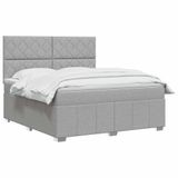 vidaXL Boxspringbed met matras Lichtgrijs 140 x 190 cm Stof