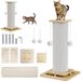 Kraboom Poteau griffoir 3-en-1 - Bois - Corde de sisal - Balles interactives - Conception simple - 60 cm - Blanc