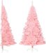 vidaXL - Kunstkerstboom - met - standaard - half - 240 - cm - PVC - roze