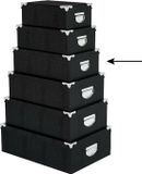 5five Opbergdoos / Box - zwart - L36 x B24.5 x H12.5 cm - Stevig karton - Crocobox